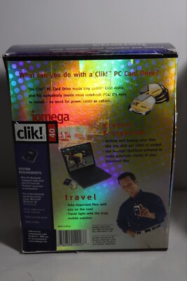 Vintage - Iomega Clik! 40mb PC Card Drive for PC Laptops Brand New