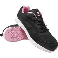 MENS WOMENS LEATHER SAFETY TRAINERS SHOES BOOTS WORK STEEL TOE CAP ANKLE MESH