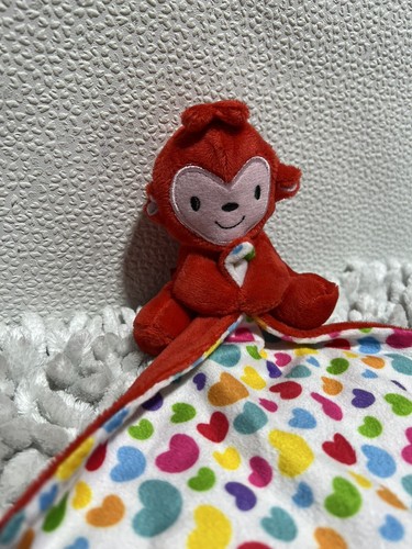 Addo LITTLE LOT Jungle Monkey Red Love Heart Baby Comforter Soft Toy Soother - Picture 3 of 6
