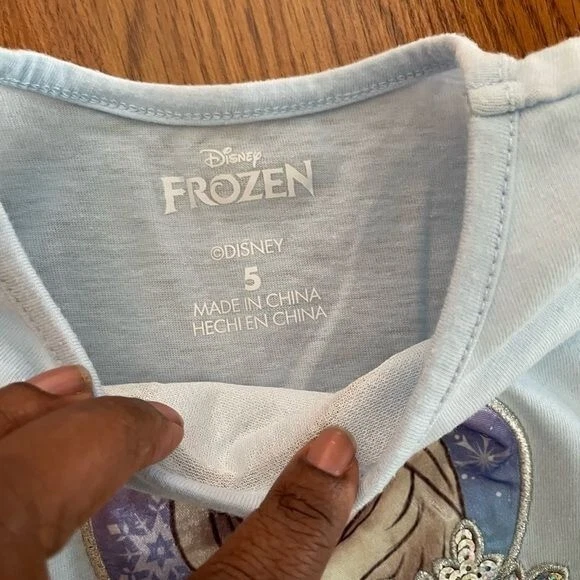 Vestido Princesa Azul Disney Talla 5 Encaje Copos de Nieve Frozen Foto 4 de 4