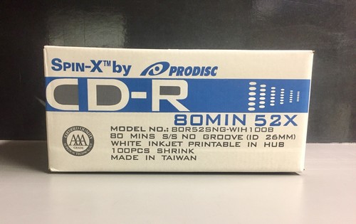 New 500 Prodisc Spin-X Ink Jet Hub Printable 80 Min. 52X CDs - Picture 5 of 5