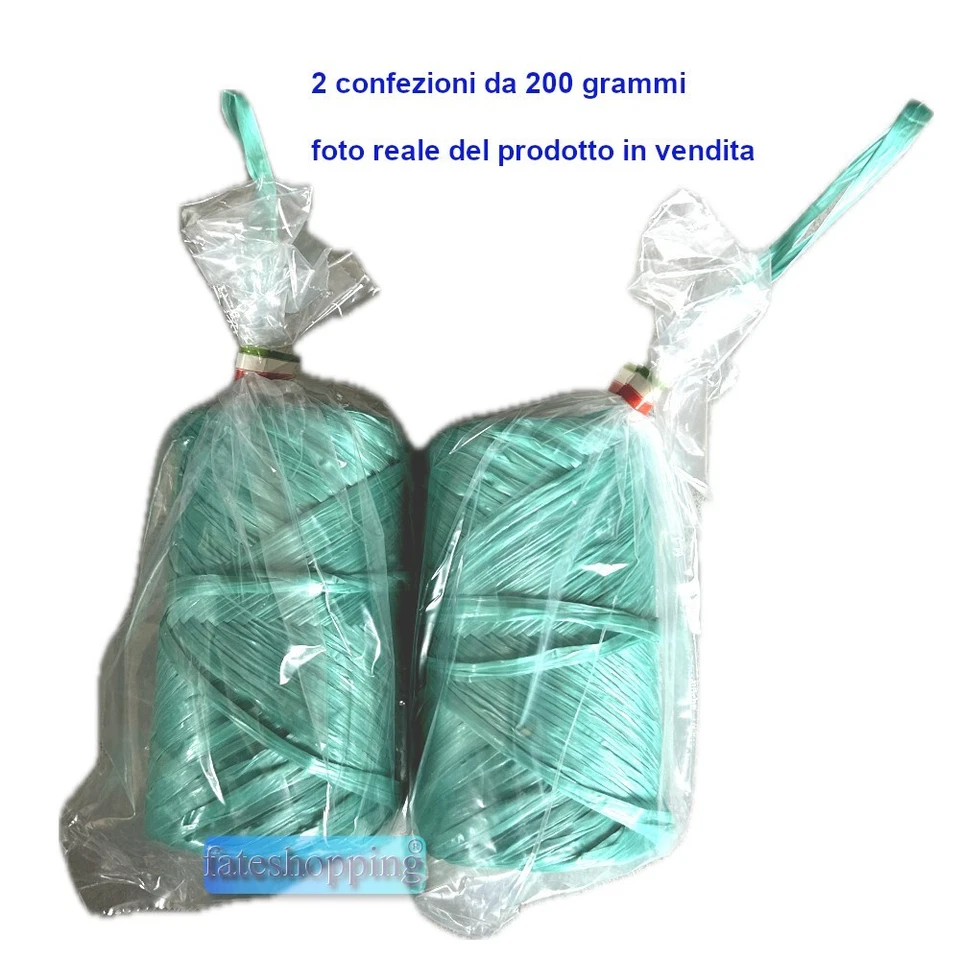 LIF Rafia Sintetica Bobina Verde 2 pezzi da circa 200 gr. legaccio legatura piante