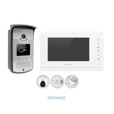 HOMSECUR 4 Core 7" Video Door Phone Intercom with Keyfobs Unlocking RFID Access