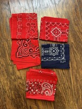 1960s 70s Vintage Deadstock Bandanas Lot Made In USA America