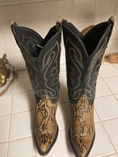 DISTRESSED USA VINTAGE TONY LAMA 1456 WESTERN COWBOY SNAKESKIN DANCE BOOTS 6 M