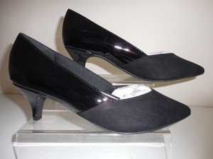 black wide fit kitten heel shoes