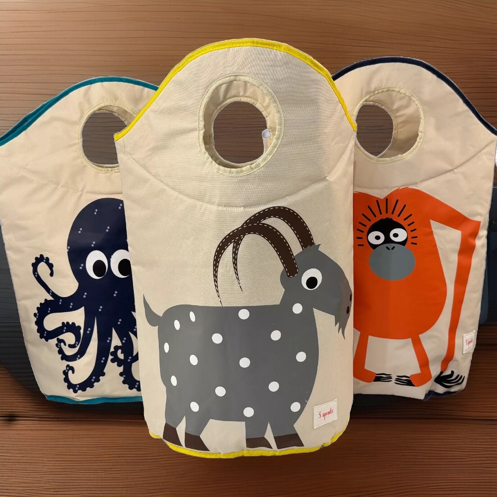 Storage Baskets / Laundry Hampers, Set of 3 , Cute Organizer , 3 Sprouts Brand-image