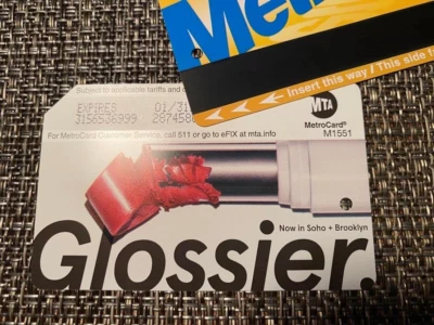 Glossier Metrocard / New York City /2023 Now in Soho & Brooklyn Limited Edition