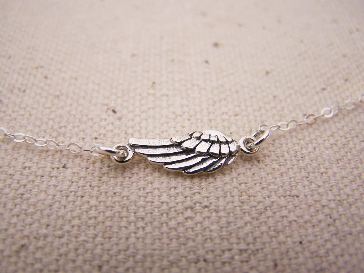 Sideways angel wing necklace clearance
