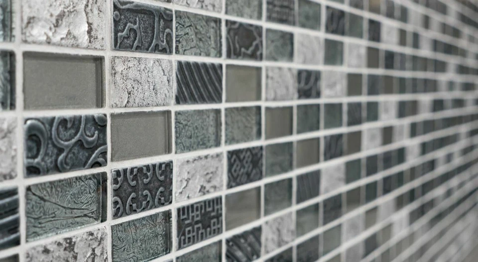 Mosaico Mattone traslucido Glass Crystal Stone Retro argento 83-CRS2_f |10foglie - Immagine 3 di 4