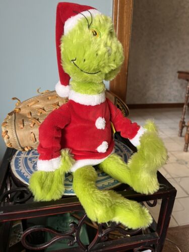 Manhattan Toy THE GRINCH Dr Seuss Christmas 14” Green Stuffed Soft Plush 2012
