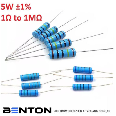 5W Big Power Metal Film Resistor ±1% - Full Range of Values ( 1Ω to 1MΩ )