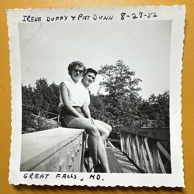 1952 Named Irene Duffy & Pat Dunn Great Falls MD ORIGINAL vintage photo snapshot