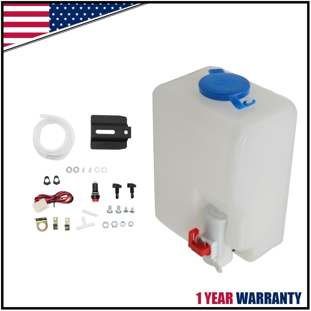 UTV 12V Tank Pump Wiper System Reservoir Universal Windshield
