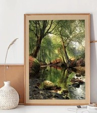 FULL DRILL  DIY DIAMOND PAINTING 30 X 40CM  BEAUTIFUL FOREST SCENE NO FRAME
