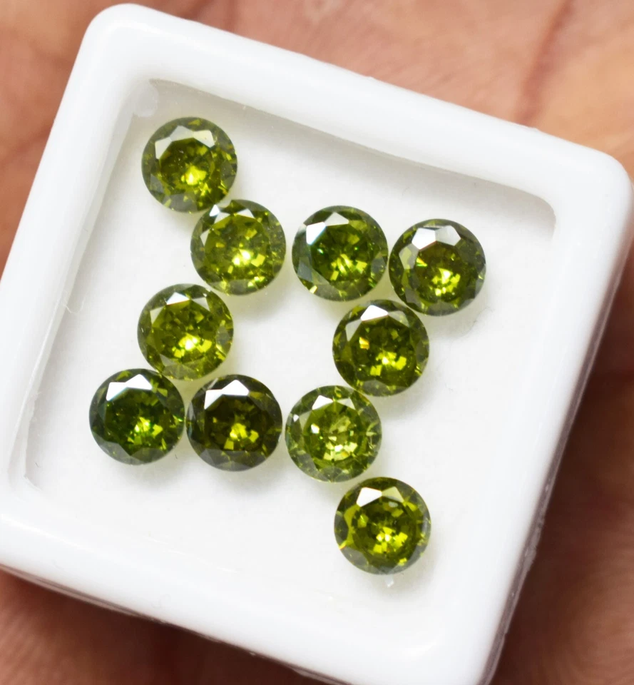 Ausgezeichneter Schliff Natürlicher Grüner Peridot 20 Stück 6x4 mm Runde Form... - Bild 3 von 4