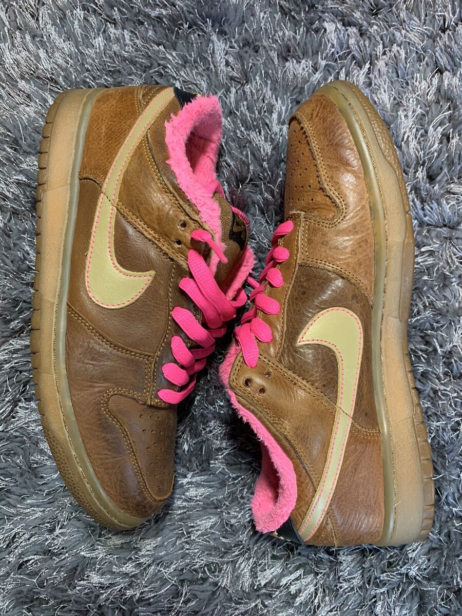 Nike SB Dunk Low Size 9 Gibson Brown Pink Skateboarding Nike SB Dunk Low Size 9 Gibson Brown Pink Skateboarding