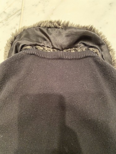 Lili Gaufrette Designer Black Faux Fur Collar Long Sleeve Cardigan Sweater 5Y - Picture 8 of 10