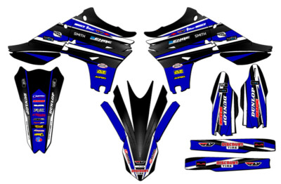 2010-2013 YZ 450 F VIGOR Blue Senge Graphics Kit Compatible with Yamaha