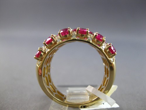 LARGE 3.62CT DIAMOND & AAA RUBY 14KT YELLOW GOLD CRISS CROSS INFINITY LOVE RING - Picture 7 of 7