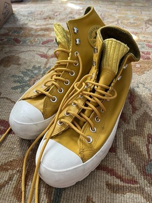 Converse Chuck Taylor All Star High Top Leather Lugged Boots Gold Dart