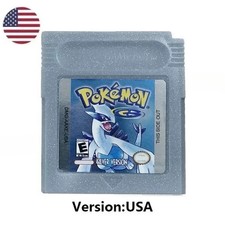 GBC Silver Version Game Boy Color, English Cartridge Game Tested USA