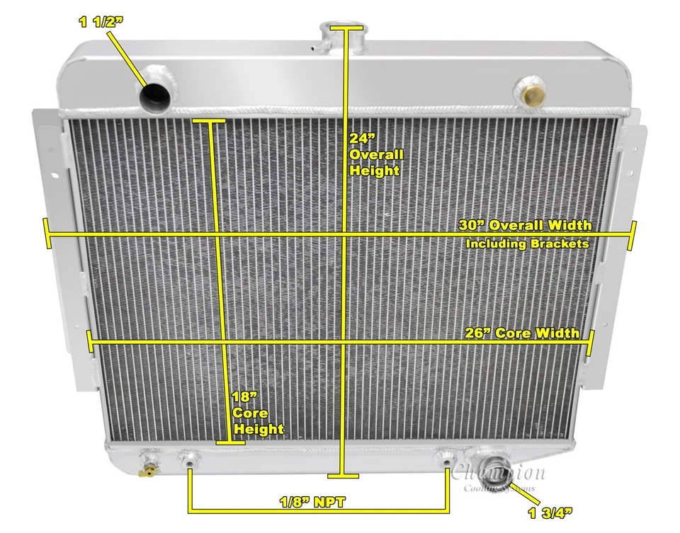 CAMPEÓN 4 FILAS RADIADOR ALUMINIO 70-78 DODGE RAMCHARGER D100 CAMIÓN FURGONETA B100 Foto 3 de 3