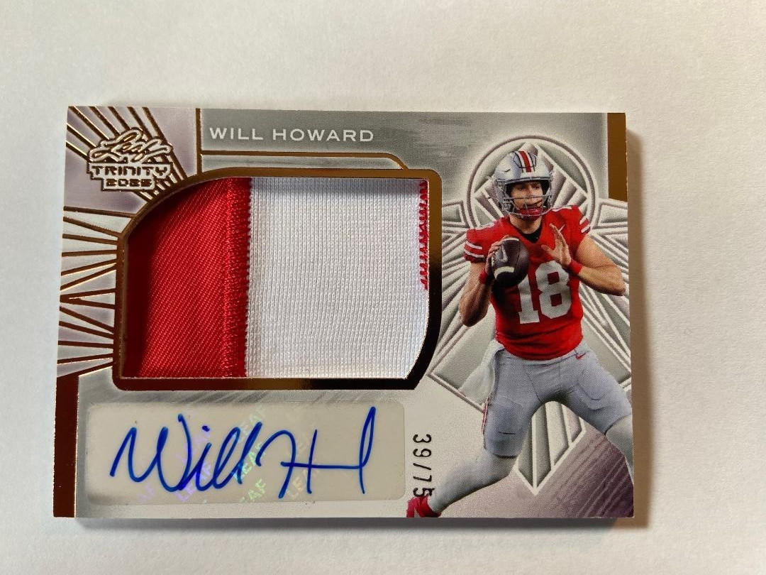 Will Howard Leaf Trinity Rookie Autographs Memorabilia #RMWH1 Base