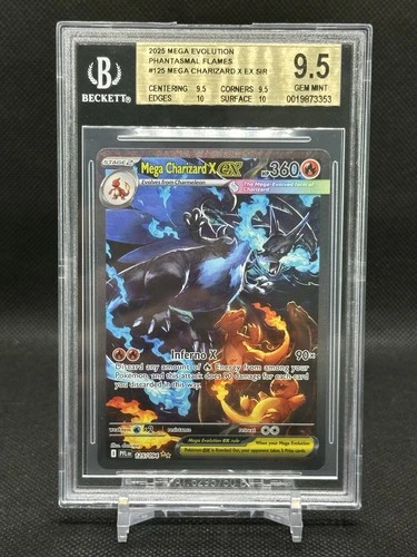 MEGA CHARIZARD X BGS 9.5 2025 POKEMON PHANTASMAL FLAMES PFL EN #125/094 EX SIR
