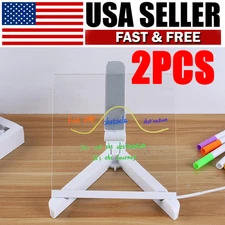 2Pcs 5.9 * 5.9" Light Up LED Note Board With Colors Light LED Drawing Board