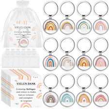 12 Sets Geschenke inklusive 12 Schl&uuml;sselanh&auml;nger 12 Karten 12 Organzas&auml;ckchen f&uuml;