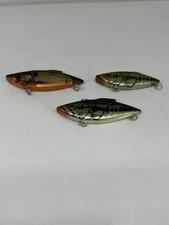 Lot 3 Bill Lewis Rat-L-Trap Junebug 3" & 2.5” Lipless Fishing Lures No Hooks