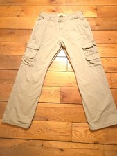 Wrangler Cargo Mens Flat Front Straight Leg Khaki Cargo Pants Size 32x30