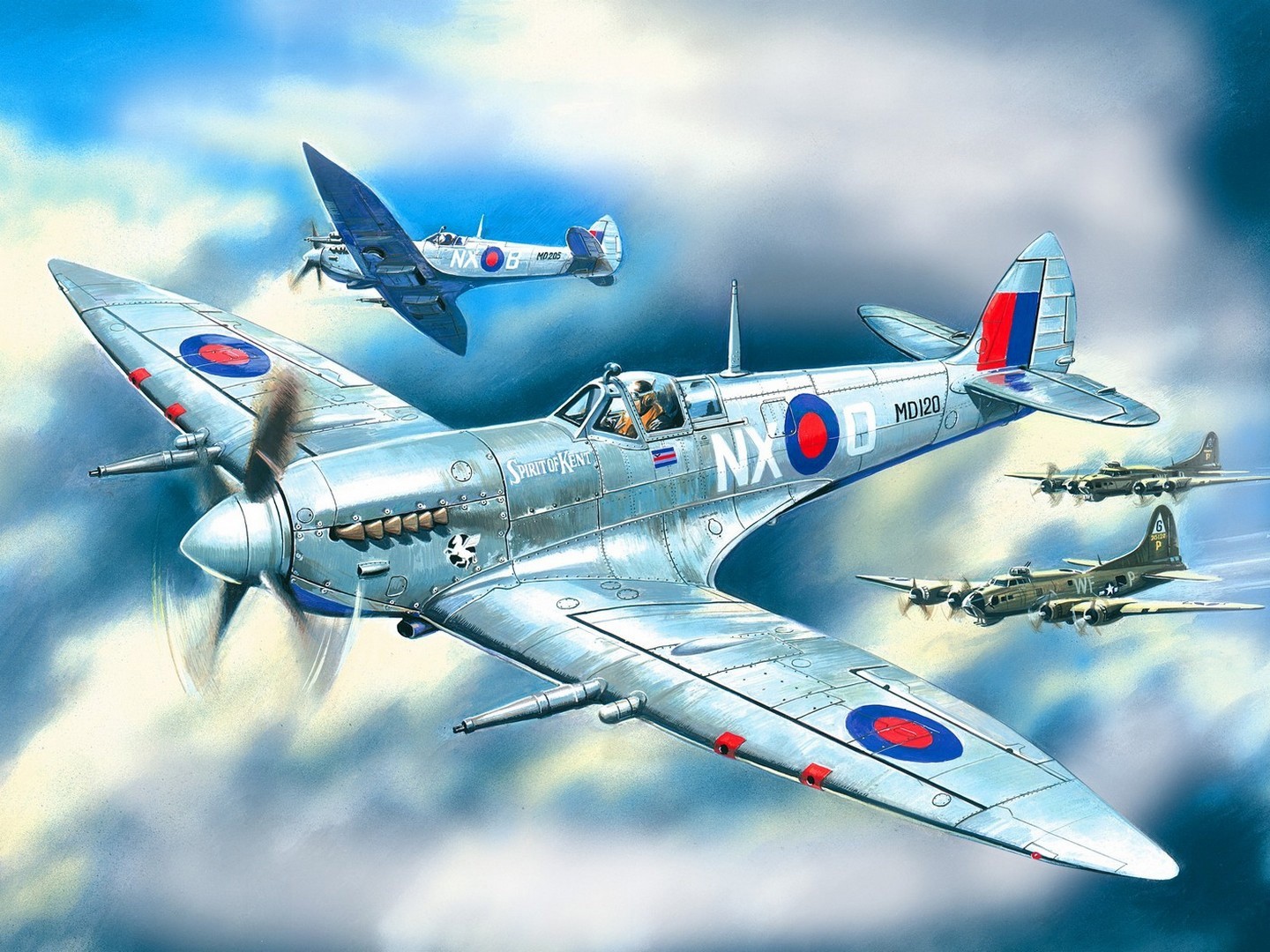 ICM 1:48 Spitfire Mk.VII WWII British Fighter Plane Plastic Model Kit