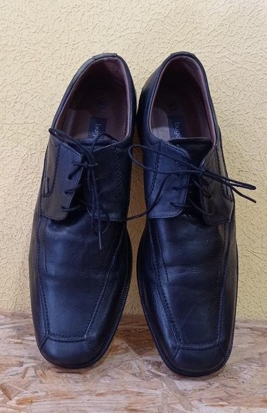 Men Bugatti Heels Black Leather 45 #6AQV