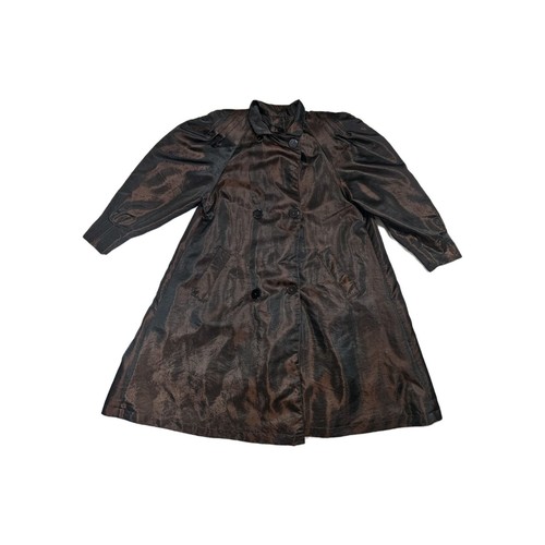 Vintage Mulberry Street Bronze Metallic Brown Trench Coat Size 6 - Picture 1 of 8