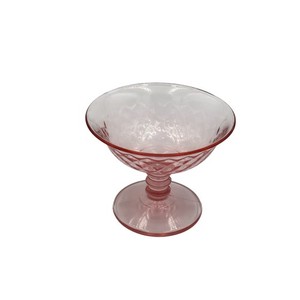 Imperial Vintage Depression 1930's Diamond Quilted Custard Champagne Pink Glass