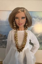 Handmade Jewelry for 11-1/2" Fashion Doll - Tiger Eye Hearts Necklace & Earrings