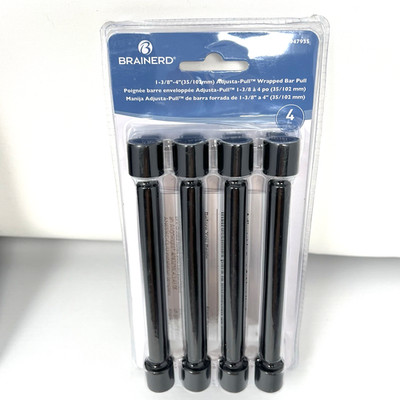 Brainerd Adjusta-Pull  1 3/8'' - 4'' Pull Flat Black - 4 Pack
