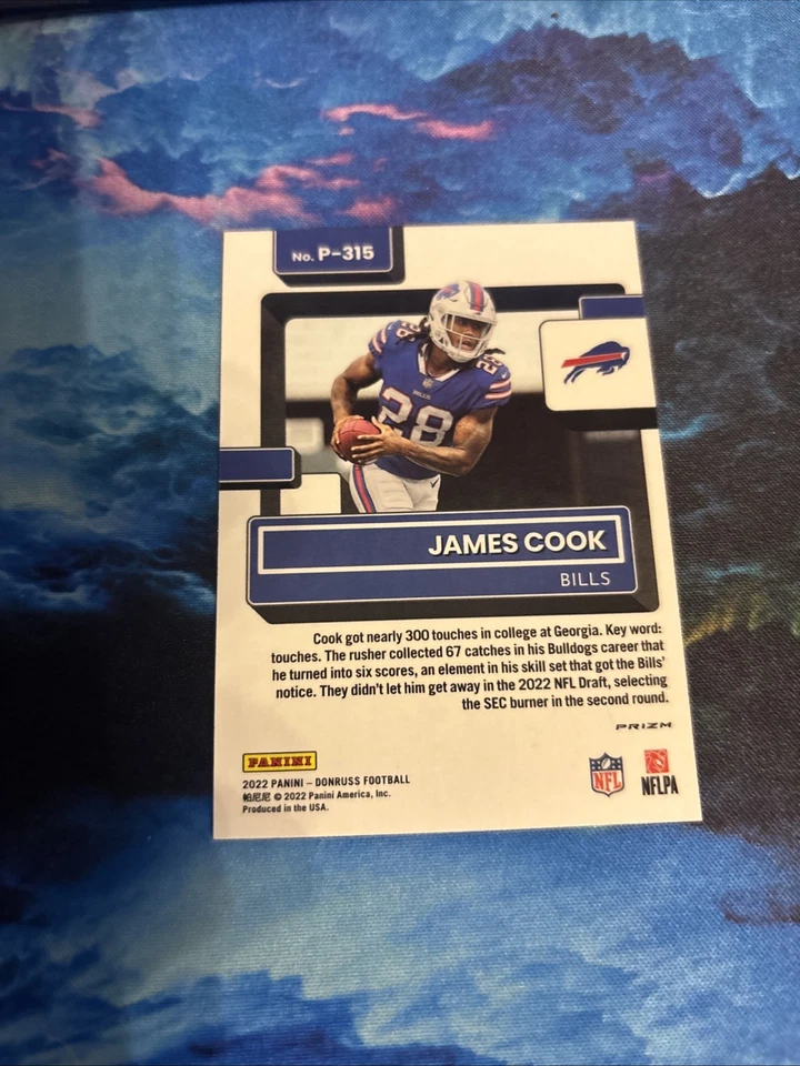 2022 Panini Donruss - Rated Rookie James Cook #P-315 Optic Preview Red &... - Image 2 of 2