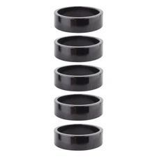 5-Pack Wheels Manufacturing Aluminum Headset Spacer 1 1/8" 10mm Black Threadless