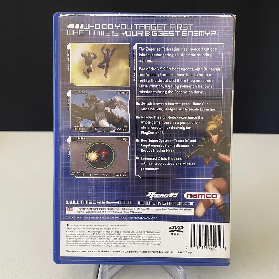 Time Crisis 3 (PS2, PAL) Complete – Case & Manual – Tested Working - Image 2 of 3