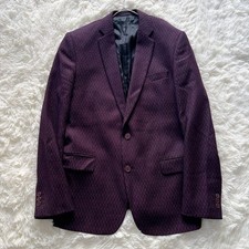 VERSACE COLLECTION Blazer Purple Herringbone Virgin Wool Cashmere Size 52 XL