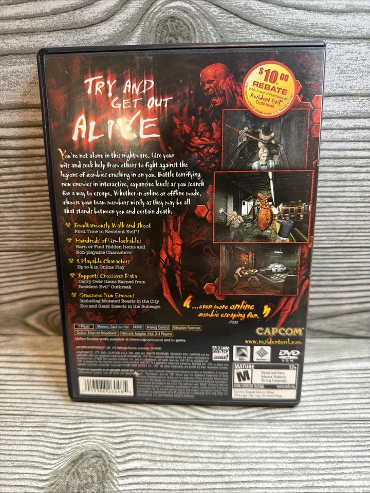 Resident Evil Outbreak File 2 (Capcom, 2004) игра для PS2, отсутствует руководство - Изображение 2 из 3