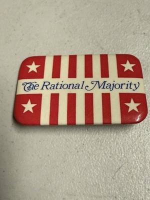 Vintage The Rational Majority Pin Button Politics Elections Republican Democrat
