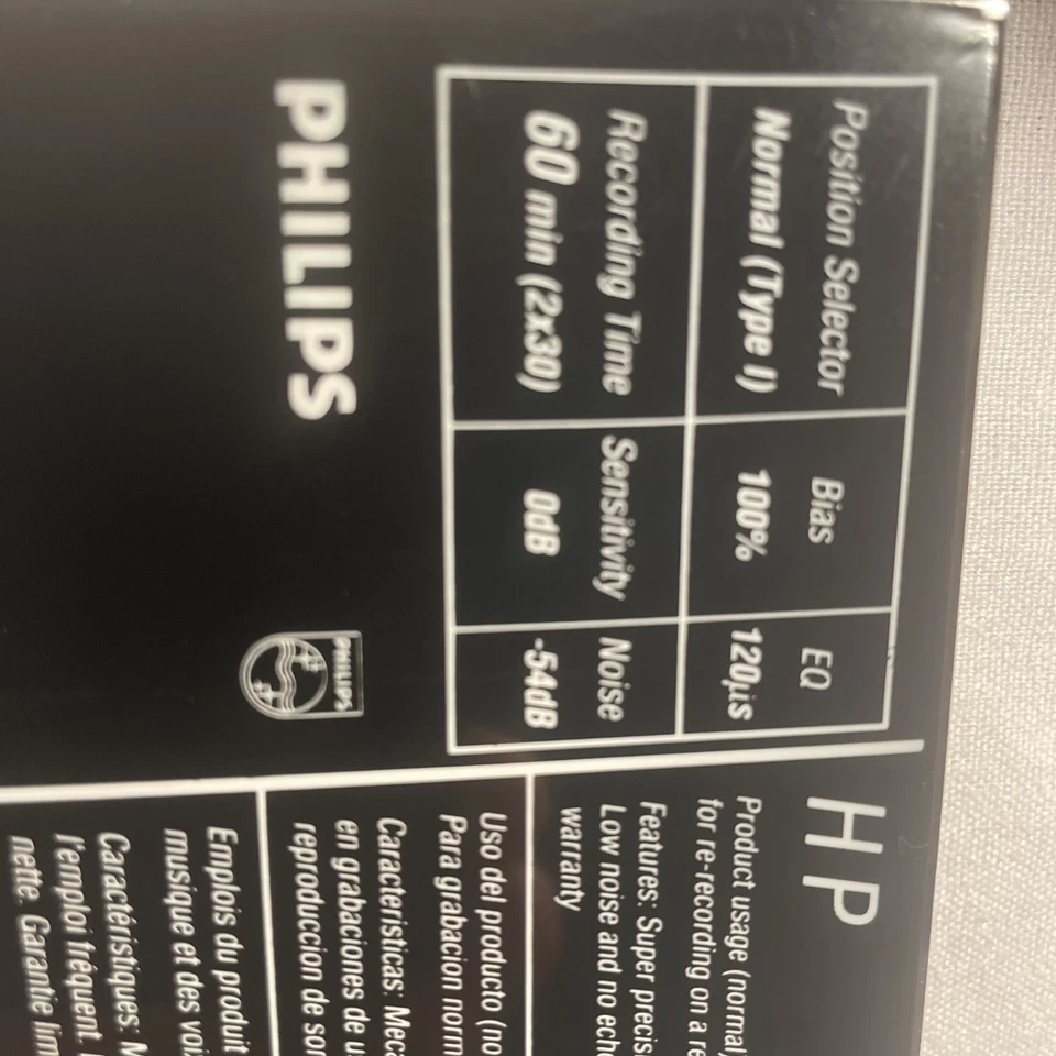 PHILIPS HP 60 audio cassette blank tape New sealed Type I FREE SHIPPING - Image 3 of 3