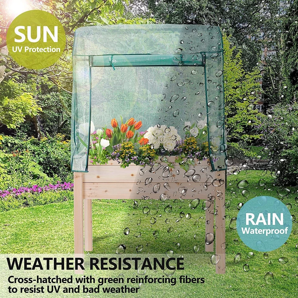 Elevated Wood Gardening Bed with Green House Cover - 36L x24W x 66H - Backyar... - Image 2 of 4