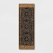 2'4"x7' Global Runner Rug Black/Tan - Threshold