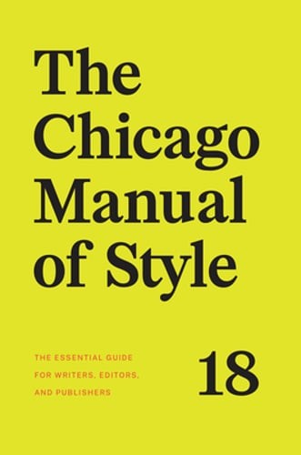The Chicago Manual of Style, 18th Edition: Used