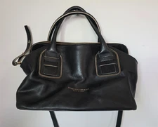 Francesco Biasia Black Leather Women's Shoulder Crossbody Bag Purse Italy